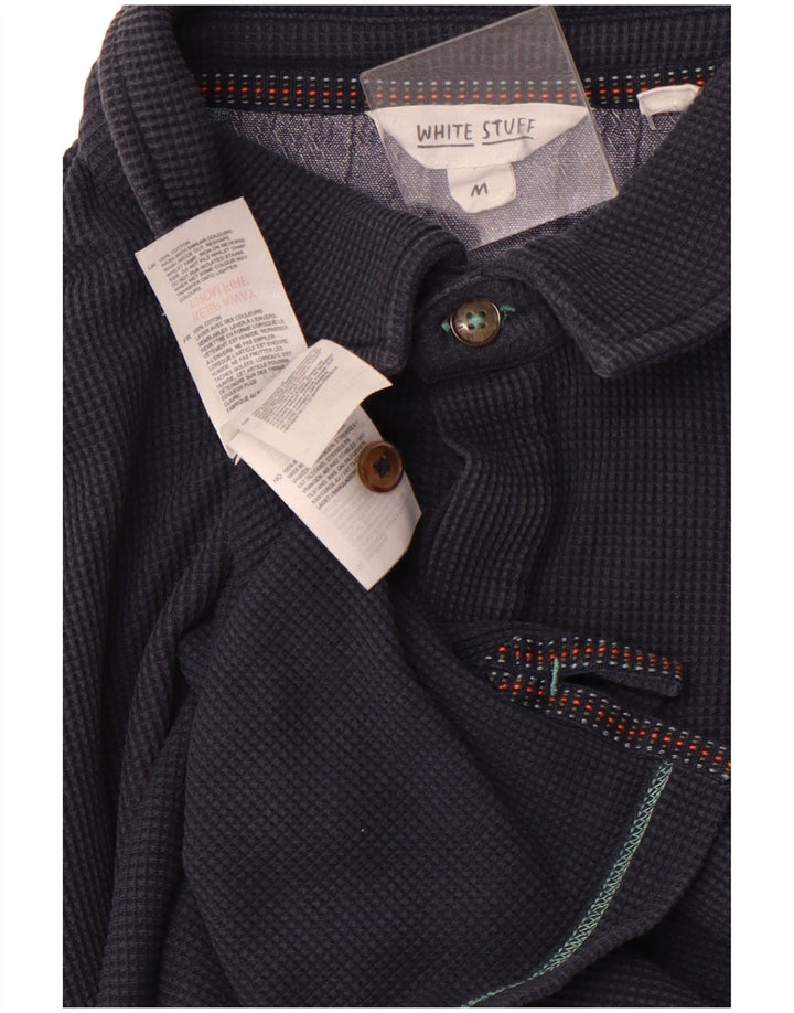 WHITE STUFF Mens Polo Shirt Medium Navy Blue Cotton