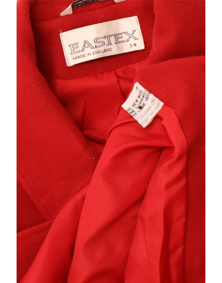 EASTEX Womens Overcoat UK 14 Large Red Wool