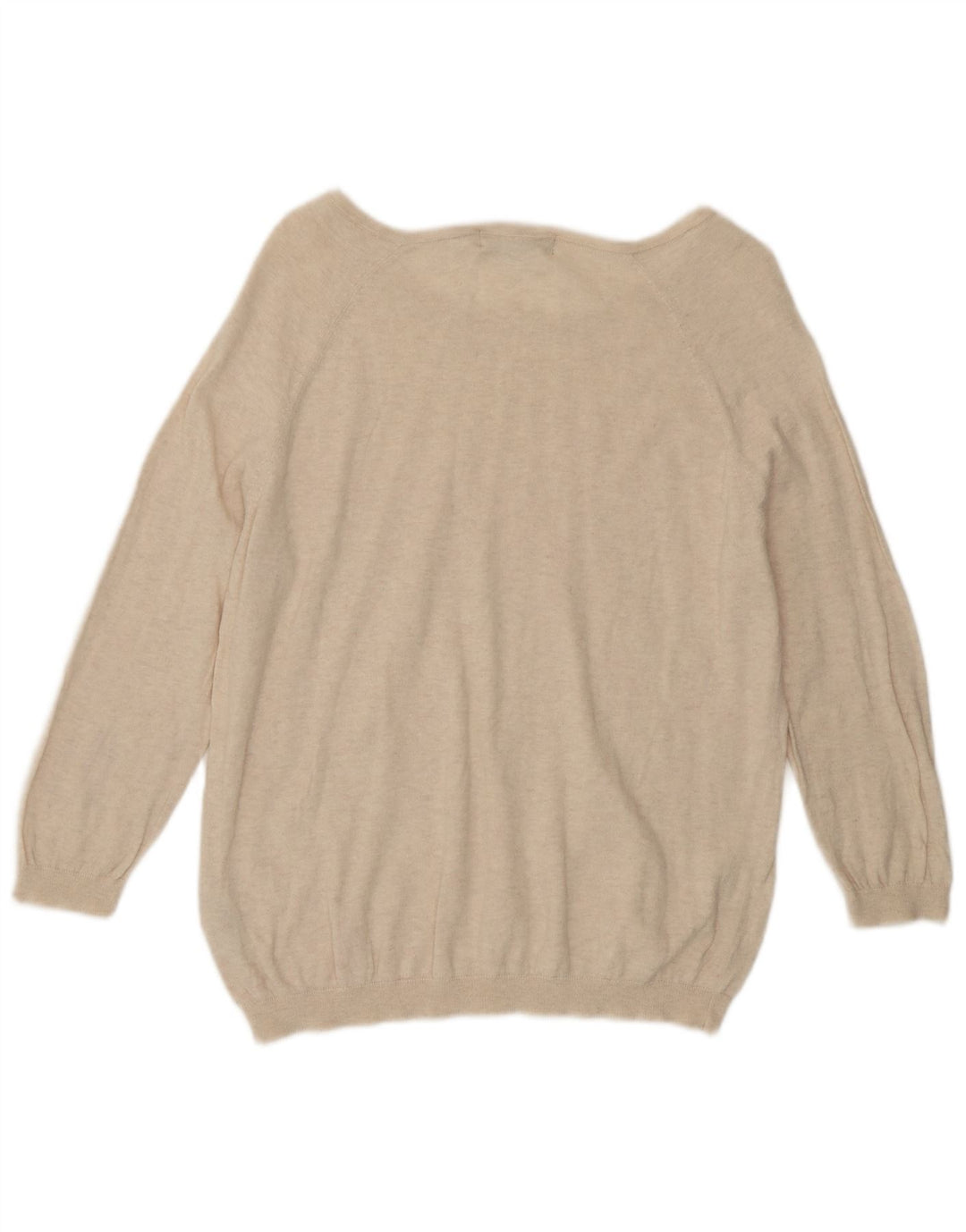 Marks & Spencer Womens Boat Neck Jumper Sweater UK 16 Large Beige