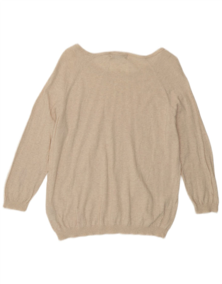 Marks & Spencer Womens Boat Neck Jumper Sweater UK 16 Large Beige