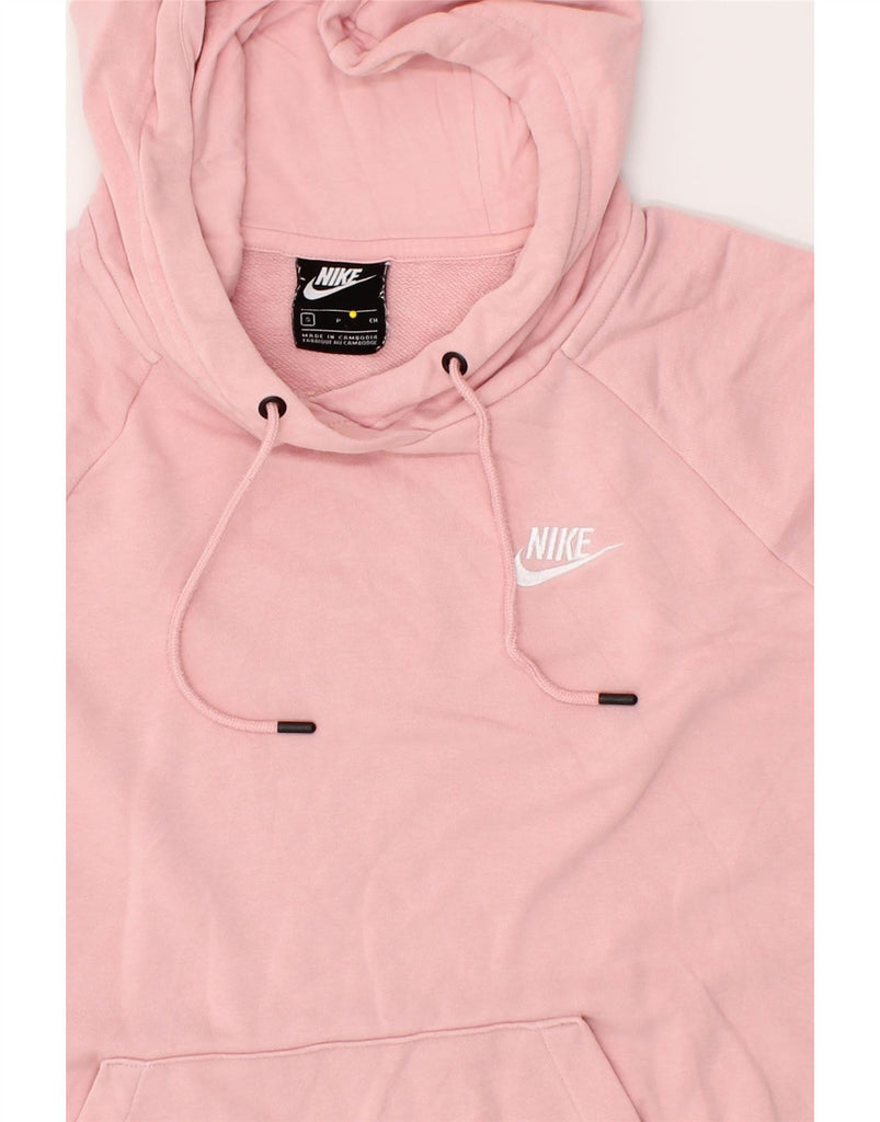NIKE Womens Hoodie Jumper UK 10 Small Pink Cotton | Vintage Nike | Thrift | Second-Hand Nike | Used Clothing | Messina Hembry 