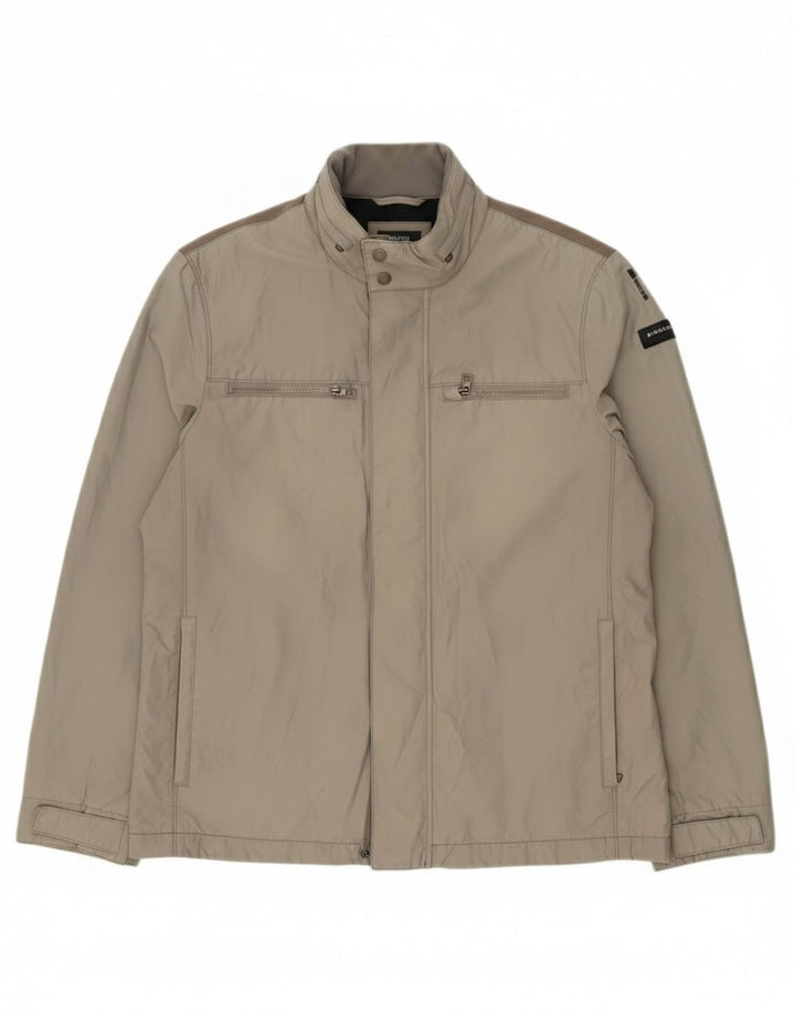 Geox Mens Bomber Jacket UK 44 2XL Grey Cotton
