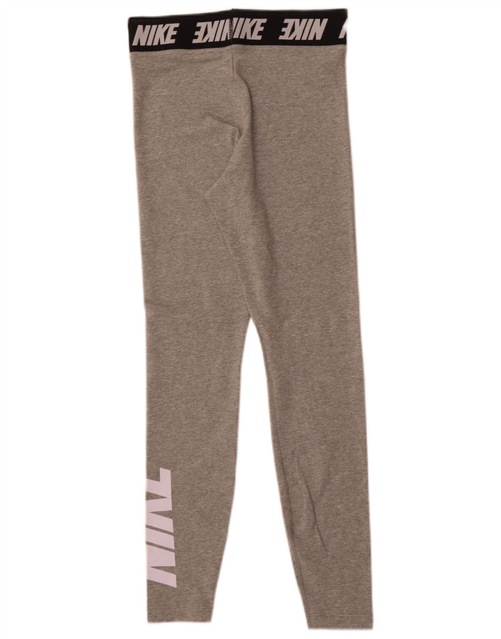 Nike Womens Graphic Leggings UK 10 Small Grey Cotton