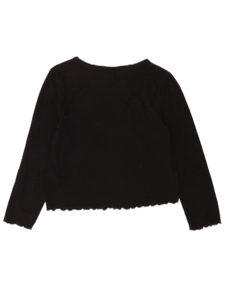Topshop Womens Crop Blouse Top UK 8 Small Black Cotton