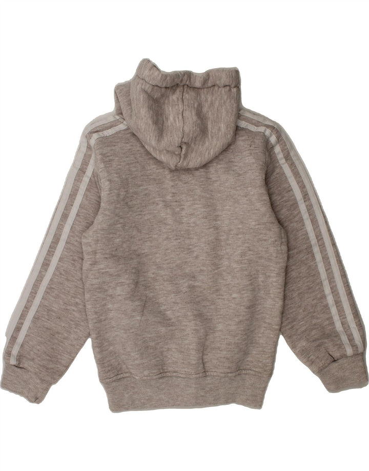ADIDAS Girls Zip Hoodie Sweater 7-8 Years Grey Cotton Vintage Adidas and Second-Hand Adidas from Messina Hembry 