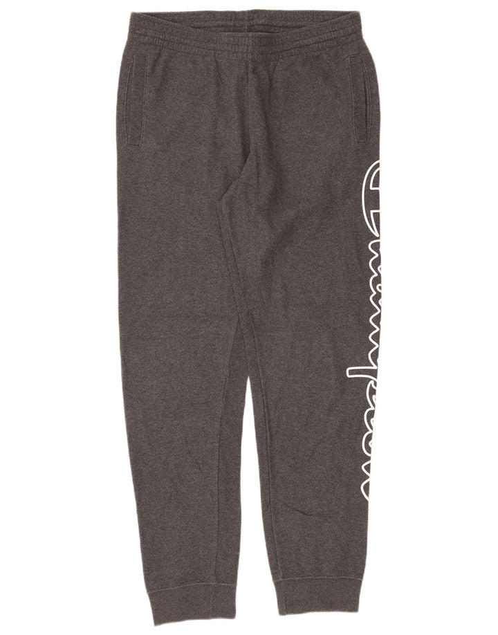 CHAMPION Womens Graphic Tracksuit Trousers UK 14 Medium  Grey Cotton