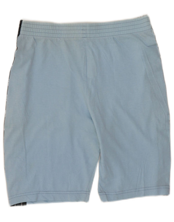 CHAMPION Womens Graphic Sport Shorts UK 14 Large  Blue Colourblock