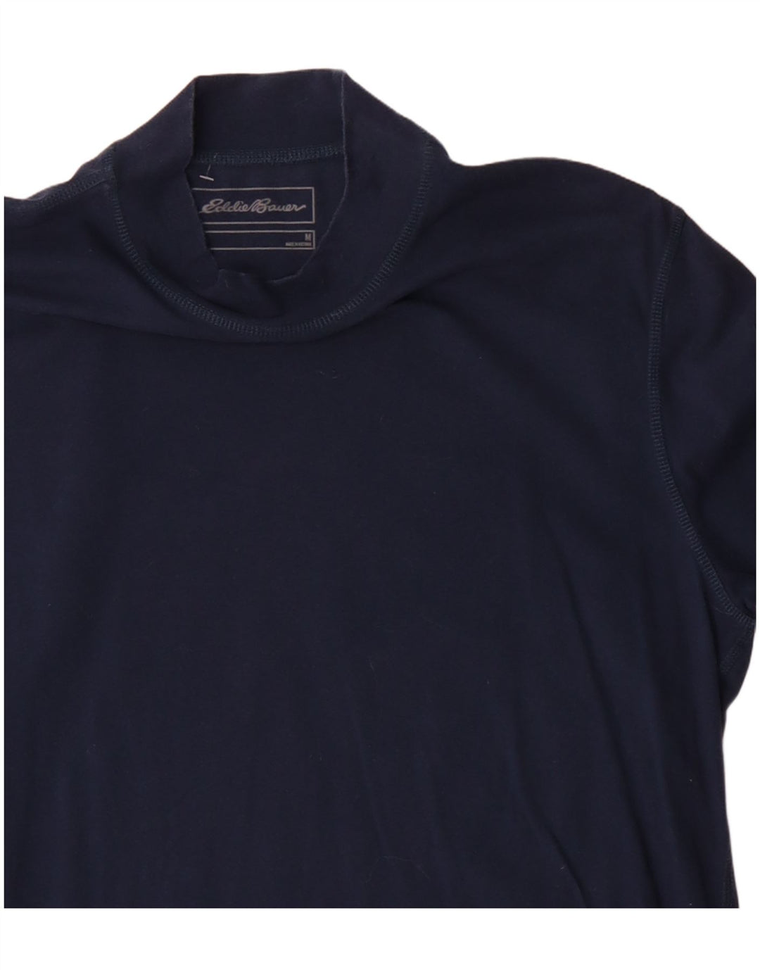 Eddie Bauer Mens Top Long Sleeve Medium Navy Blue Cotton