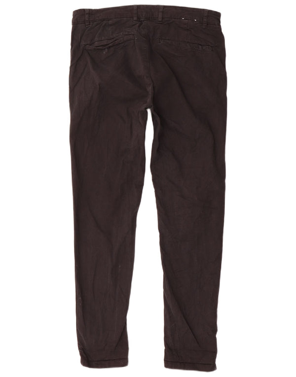 Zara Mens Skinny Chino Trousers EU 42 Large W32 L30 Black Cotton