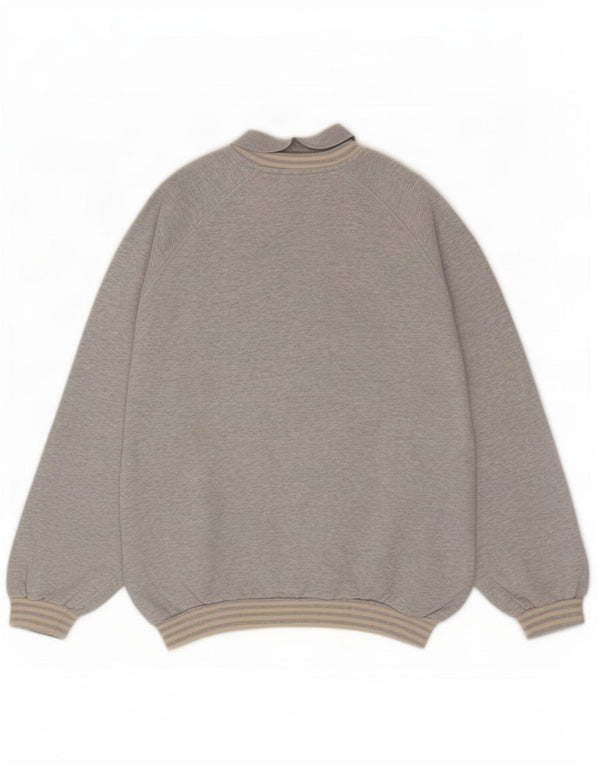 Best Company Mens Polo Neck Sweatshirt Jumper Large Grey Cotton