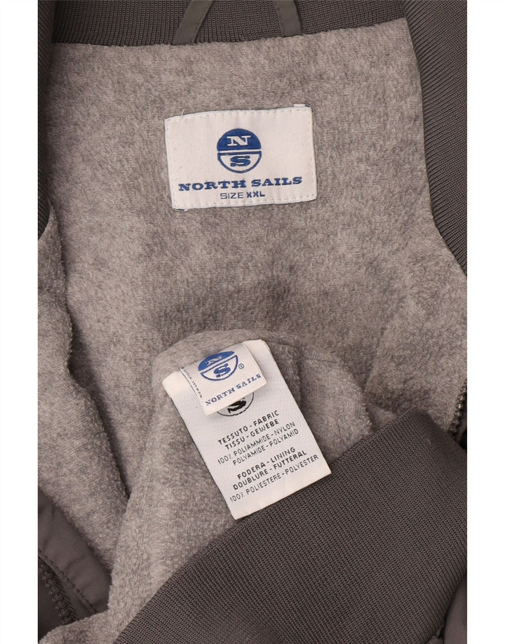North Sails Mens Bomber Jacket UK 44 2XL Grey Polyamide