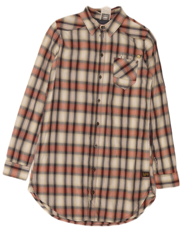 G-Star Womens Shirt Dress UK 10 Small Multicoloured Plaid Cotton