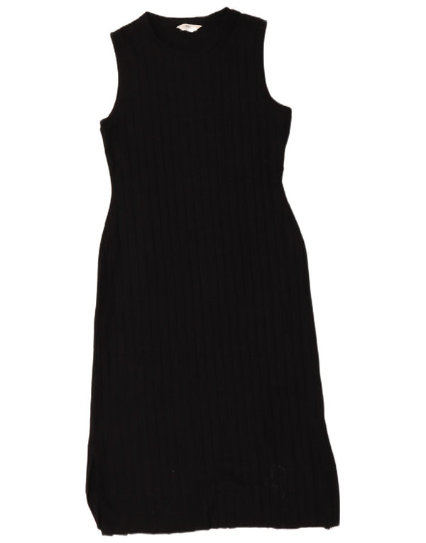 Marks & Spencer Womens Sleeveless Sheath Dress UK 14 Large Black Polyester