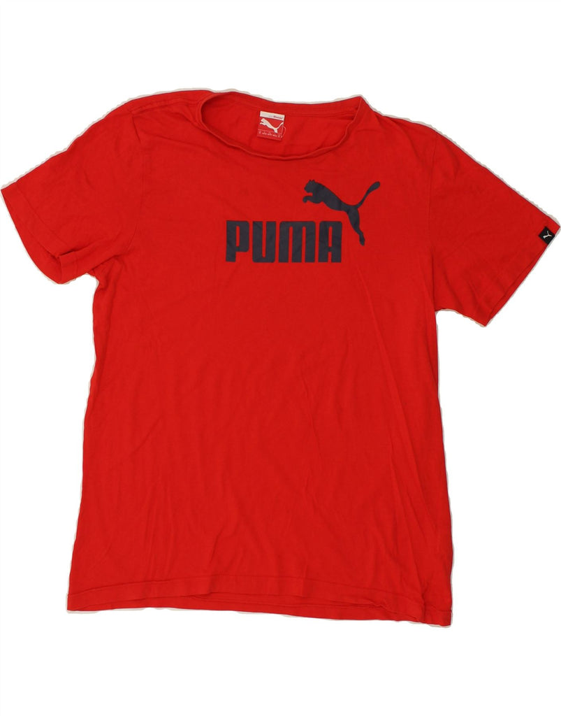 PUMA Mens Graphic T-Shirt Top Medium Red Cotton | Vintage Puma | Thrift | Second-Hand Puma | Used Clothing | Messina Hembry 