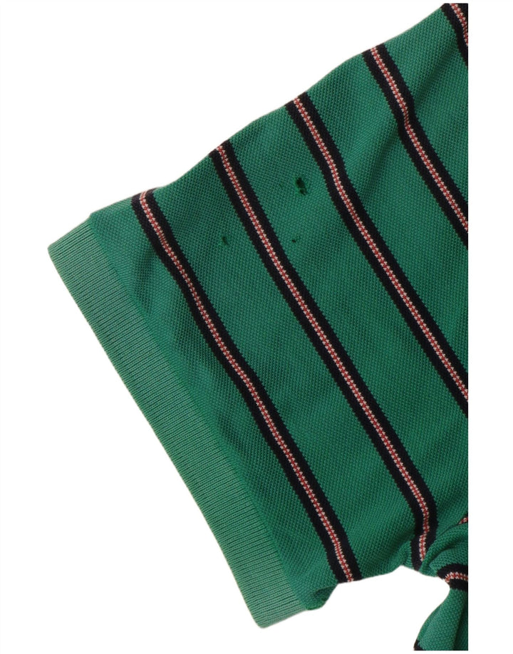 Fred Perry Mens Polo Shirt Medium Green Striped Cotton