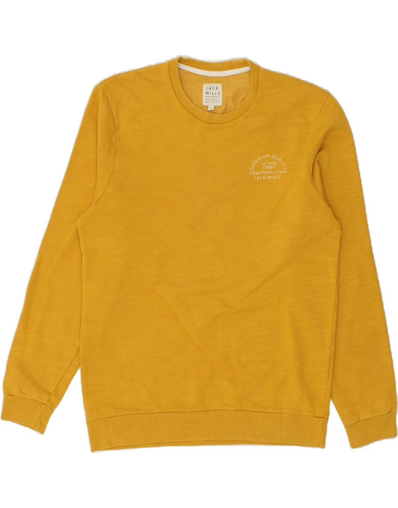 JACK WILLS Mens Sweatshirt Jumper Medium Yellow Cotton | Vintage Jack Wills | Thrift | Second-Hand Jack Wills | Used Clothing | Messina Hembry 