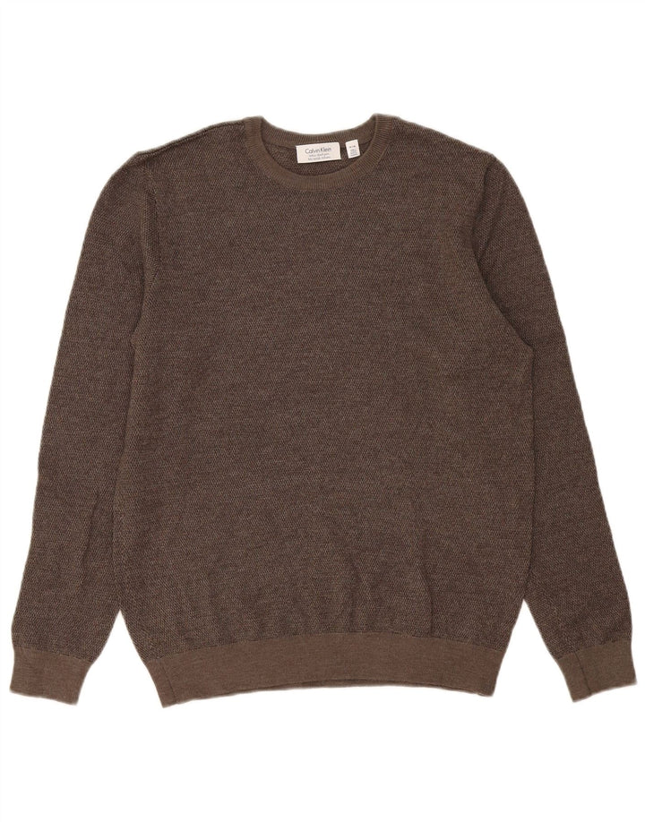 Calvin Klein Mens Crew Neck Jumper Sweater Medium Grey