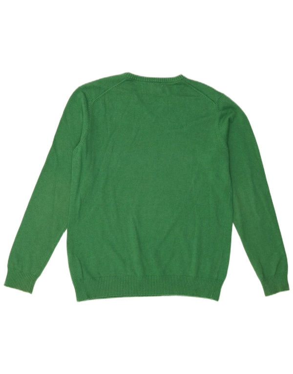 Zara Boys V-Neck Jumper Sweater 11-12 Years Green Cotton
