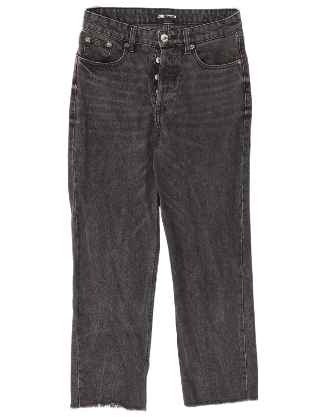 Zara Womens Straight Jeans EU 38 Small W28 L25 Grey Cotton