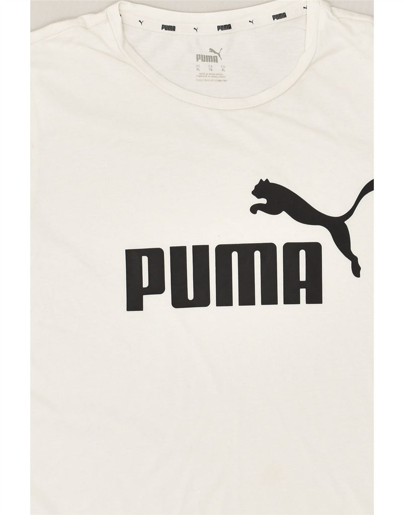 PUMA Womens Graphic T-Shirt Top UK 18 XL White Cotton | Vintage Puma | Thrift | Second-Hand Puma | Used Clothing | Messina Hembry 