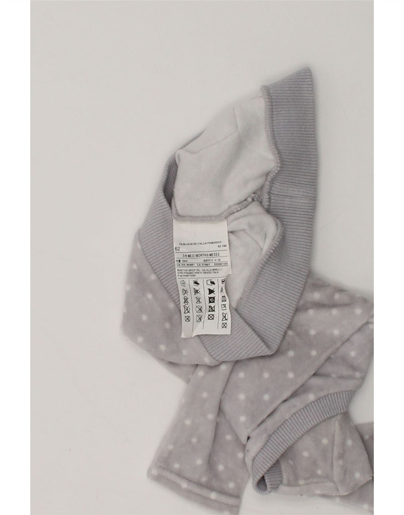 BENETTON Baby Girls Fleece Sweatshirt Jumper 3-6 Months Grey Polka Dot | Vintage Benetton | Thrift | Second-Hand Benetton | Used Clothing | Messina Hembry 