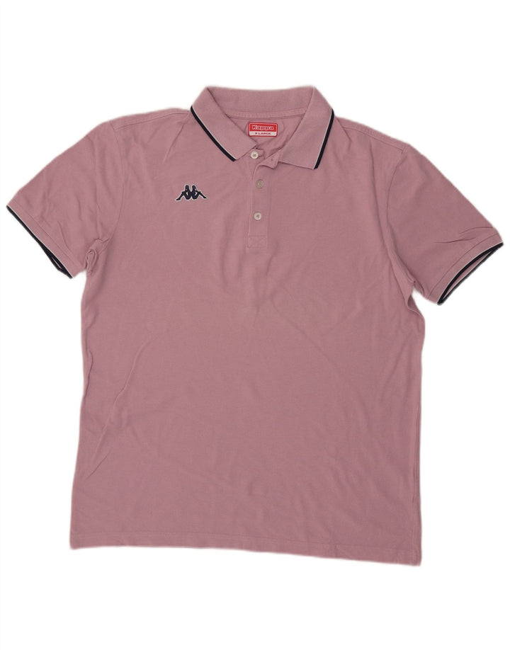 Kappa Mens Polo Shirt XL Pink Cotton
