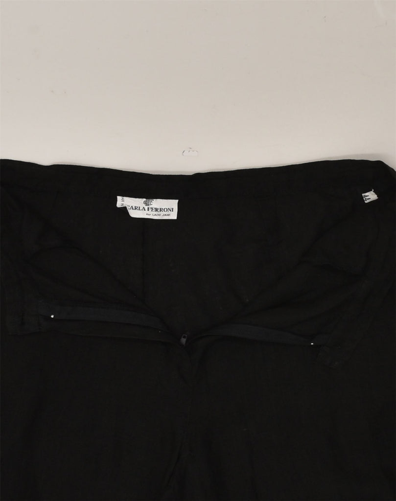 CARLA FERRONI Womens Straight Casual Trousers IT 44 Medium W32 L31  Black | Vintage CARLA FERRONI | Thrift | Second-Hand CARLA FERRONI | Used Clothing | Messina Hembry 