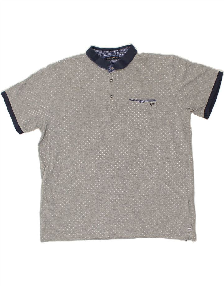 GAS Mens Polo Shirt 3XL Grey Spotted Cotton Vintage Gas and Second-Hand Gas from Messina Hembry 