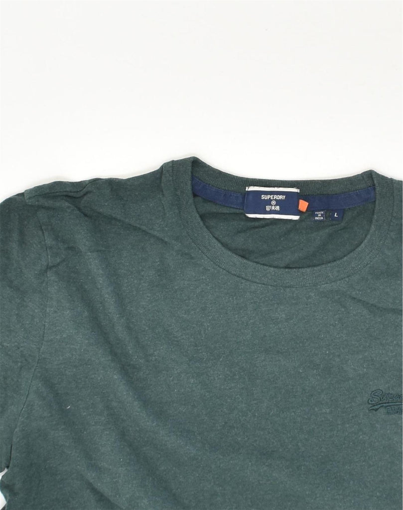 SUPERDRY Mens T-Shirt Top Large Green Cotton | Vintage Superdry | Thrift | Second-Hand Superdry | Used Clothing | Messina Hembry 