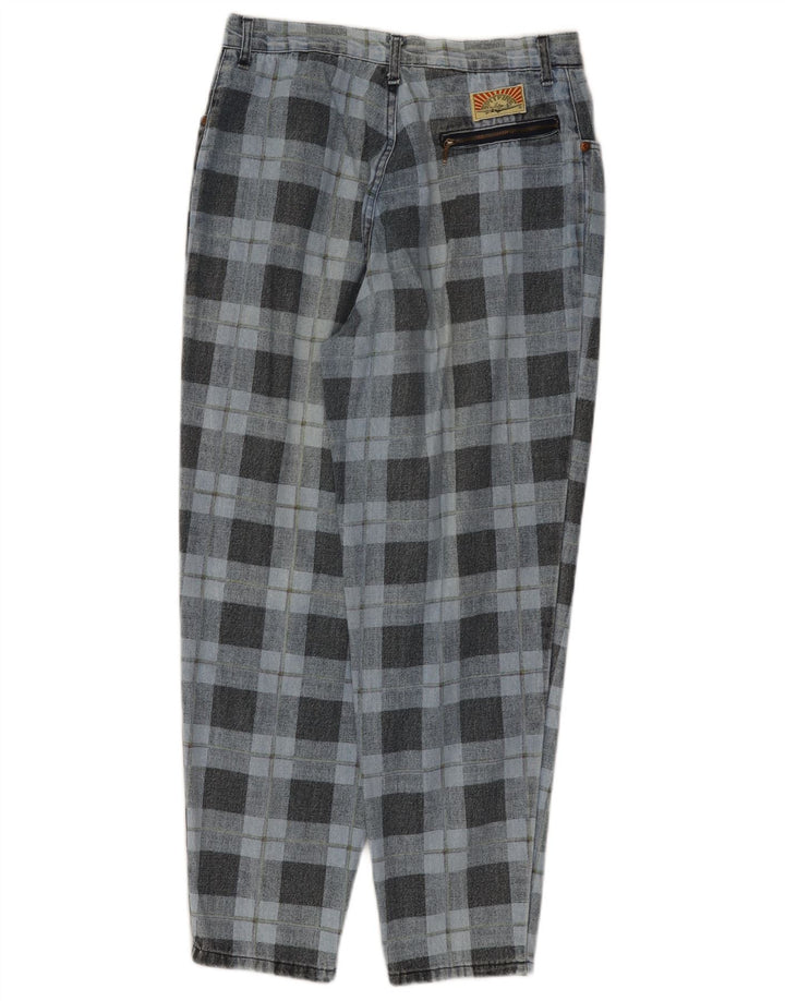 SPITFIRE Womens Tapered Jeans W34 L27  Blue Check Cotton