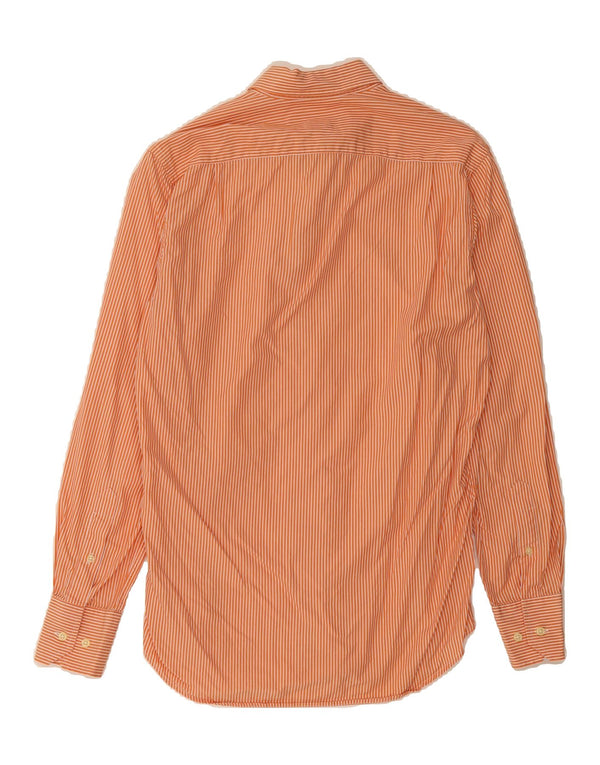 MASSIMO DUTTI Mens Shirt Size 39 15 1/2 Medium Orange Pinstripe