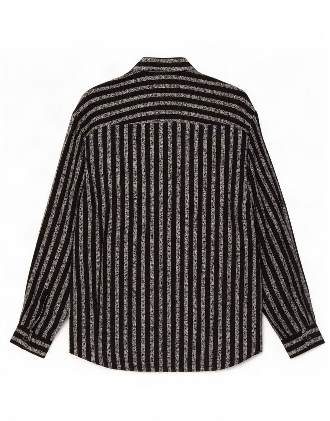 Vintage Mens Shirt Large Black Striped Cotton