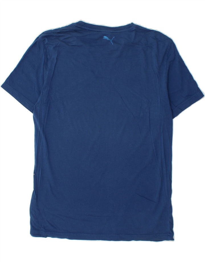 PUMA Mens Graphic T-Shirt Top Medium Blue Vintage Puma and Second-Hand Puma from Messina Hembry 
