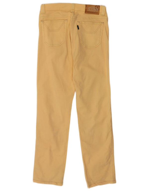 Jeckerson Womens Straight Casual Trousers W31 L30 Yellow Cotton