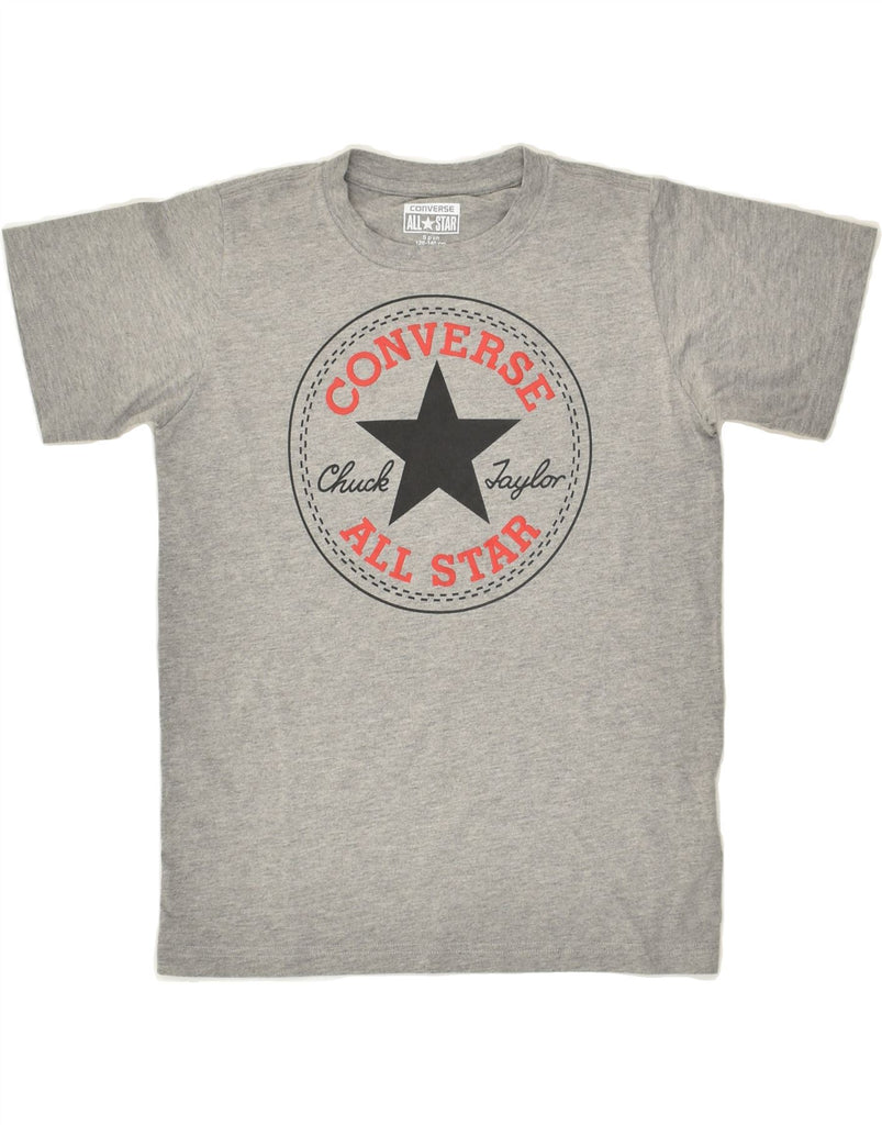 CONVERSE Boys Graphic T-Shirt Top 8-9 Years Small  Grey Cotton | Vintage Converse | Thrift | Second-Hand Converse | Used Clothing | Messina Hembry 