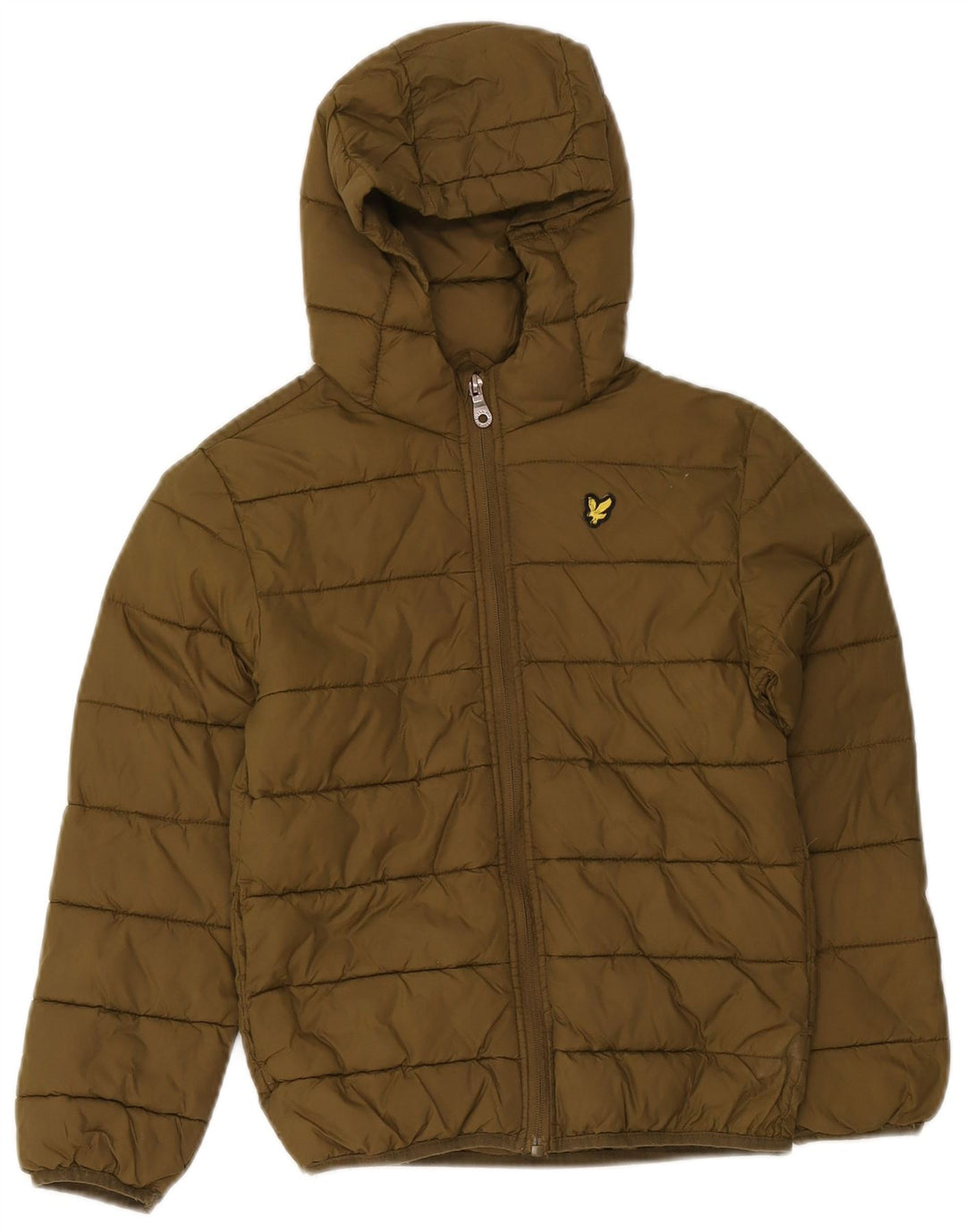 Lyle & Scott Boys Hooded Padded Jacket 7-8 Years Khaki Polyamide
