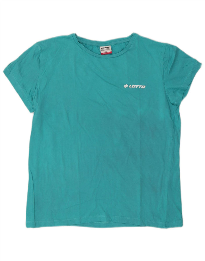 Lotto Womens T-Shirt Top UK 14 Medium Blue Cotton