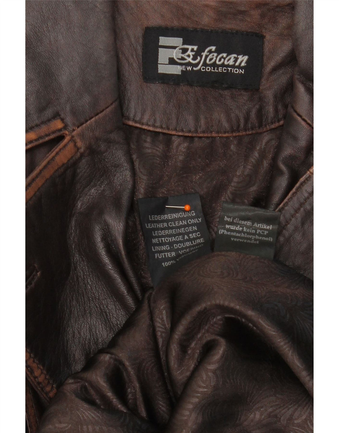 VINTAGE Womens Leather Coat EU 38 Medium Brown Leather Vintage Vintage and Second-Hand Vintage from Messina Hembry 