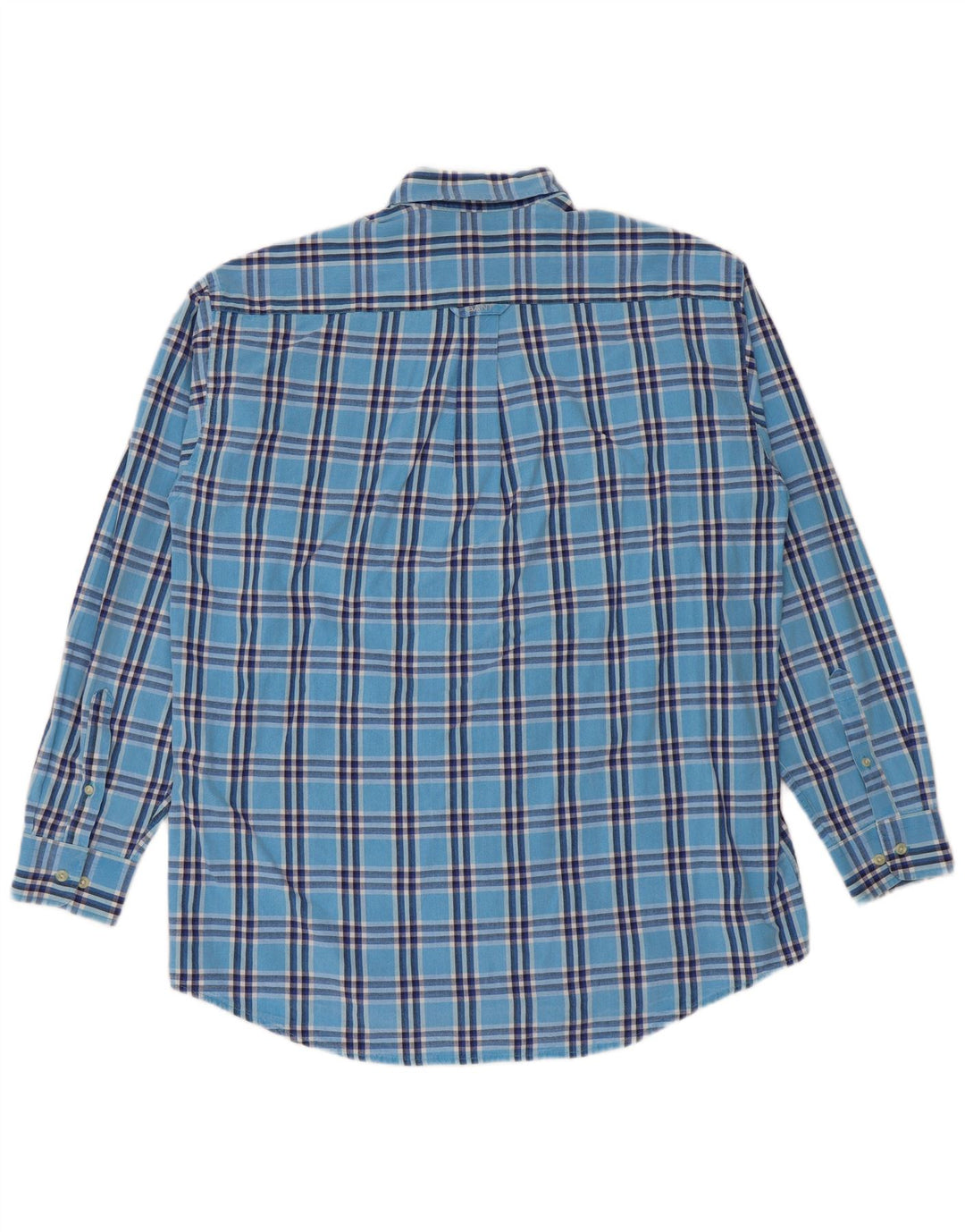 Gant Mens Shirt Medium Blue Plaid Cotton