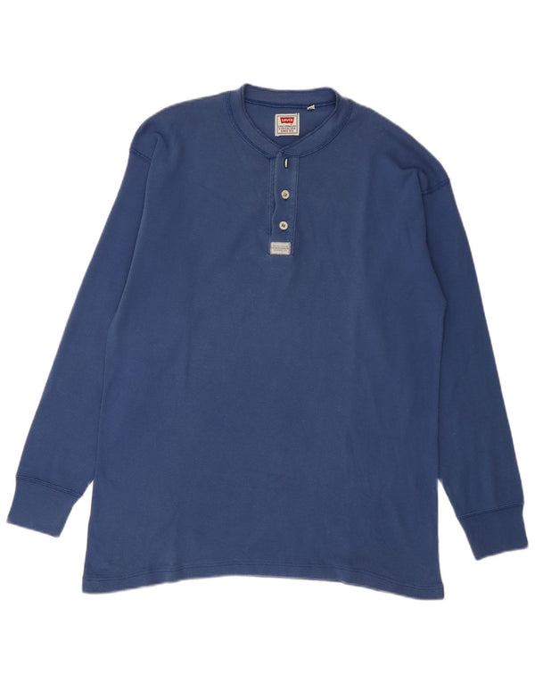 Levi's Mens Top Long Sleeve XL Blue Cotton