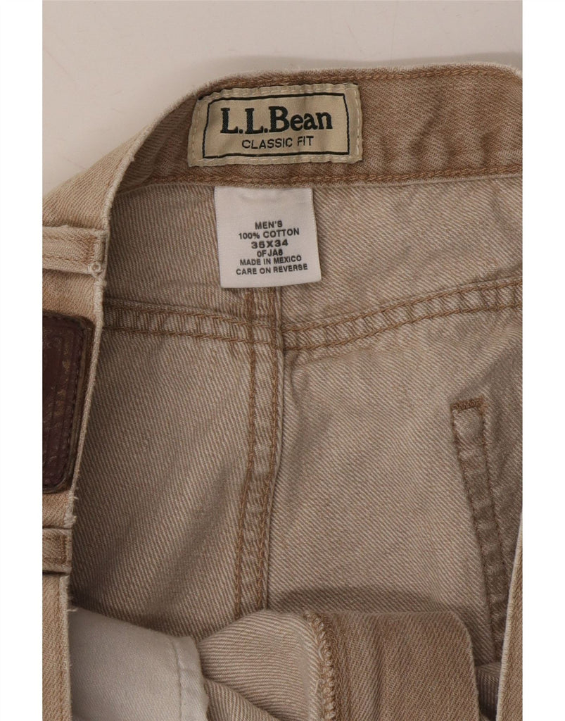 L.L.BEAN Mens Classic Fit Slim Jeans W35 L34 Brown Cotton Vintage L.L.Bean and Second-Hand L.L.Bean from Messina Hembry 