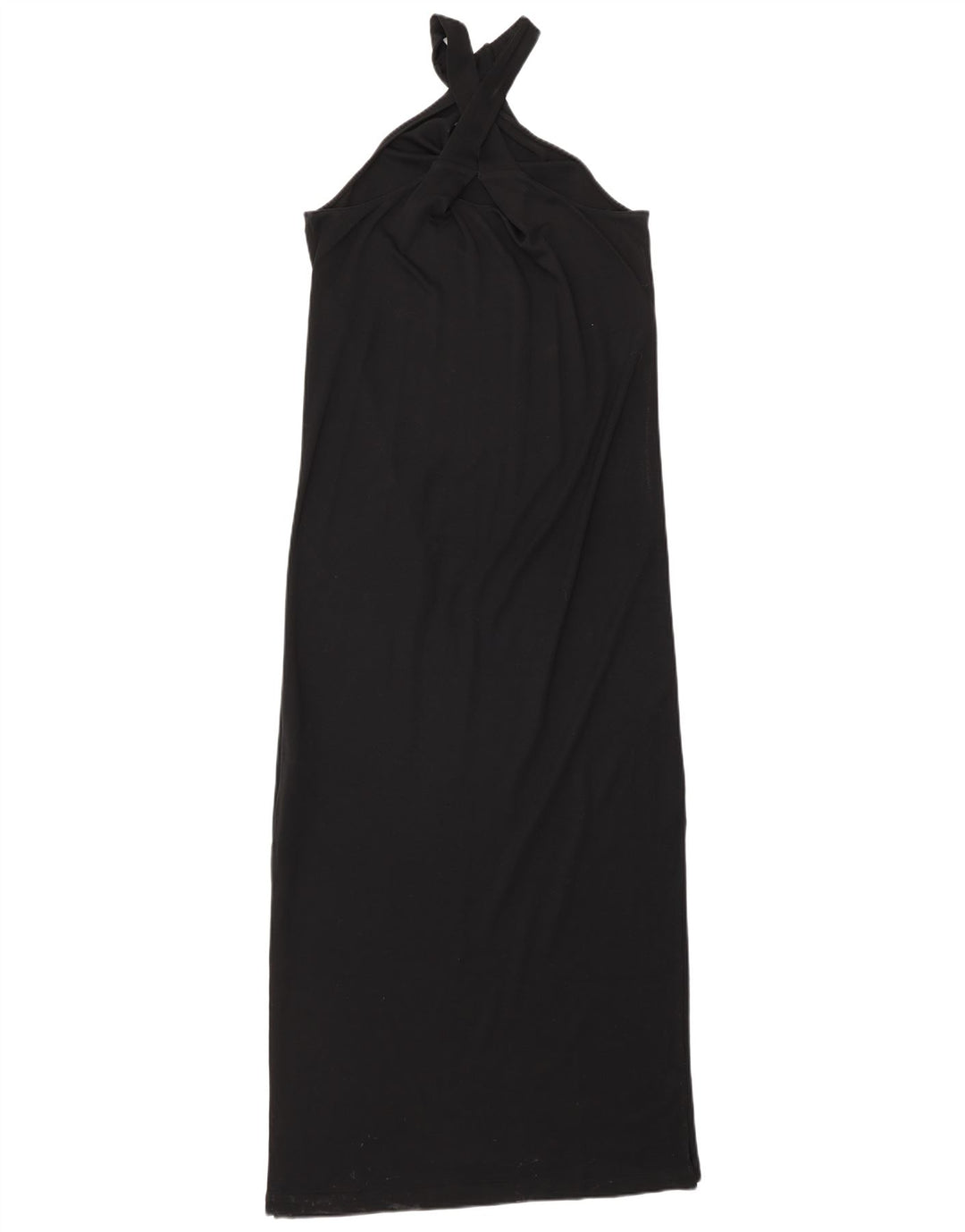 Massimo Dutti Womens Sleeveless Maxi Dress UK 10 Small Black Lyocell