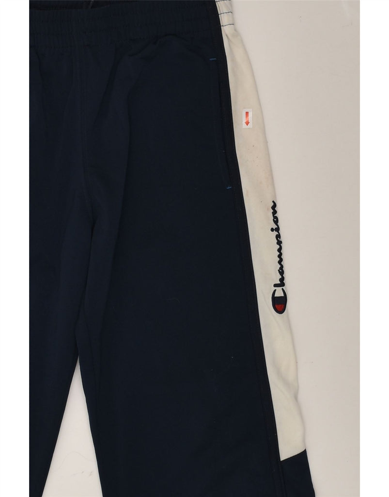 CHAMPION Boys Tracksuit Trousers 9-10 Years Medium Navy Blue Polyester | Vintage Champion | Thrift | Second-Hand Champion | Used Clothing | Messina Hembry 