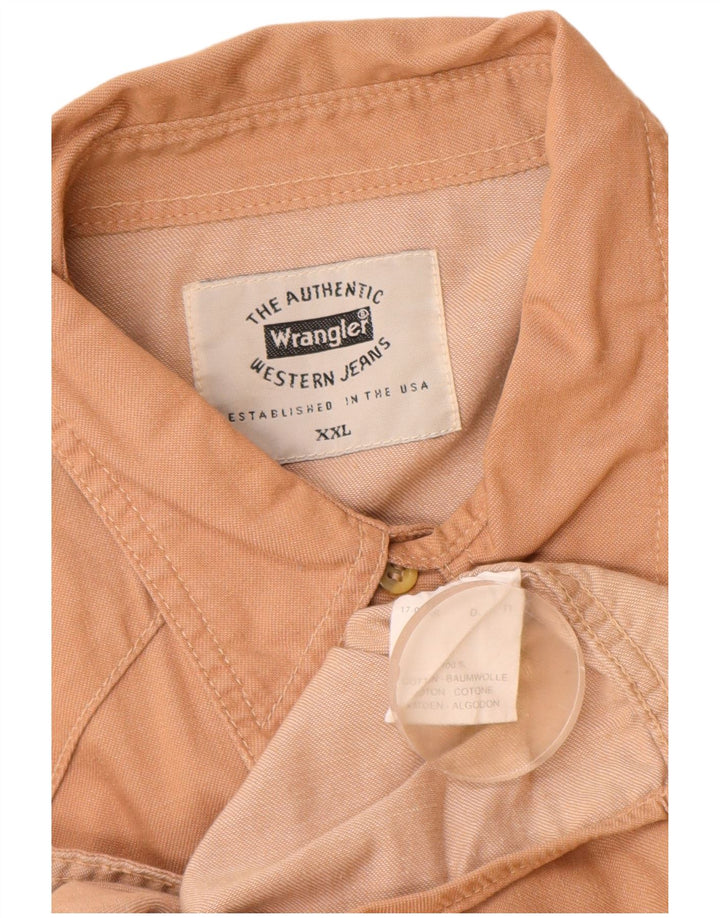 Wrangler Mens Shirt 2XL Beige Cotton