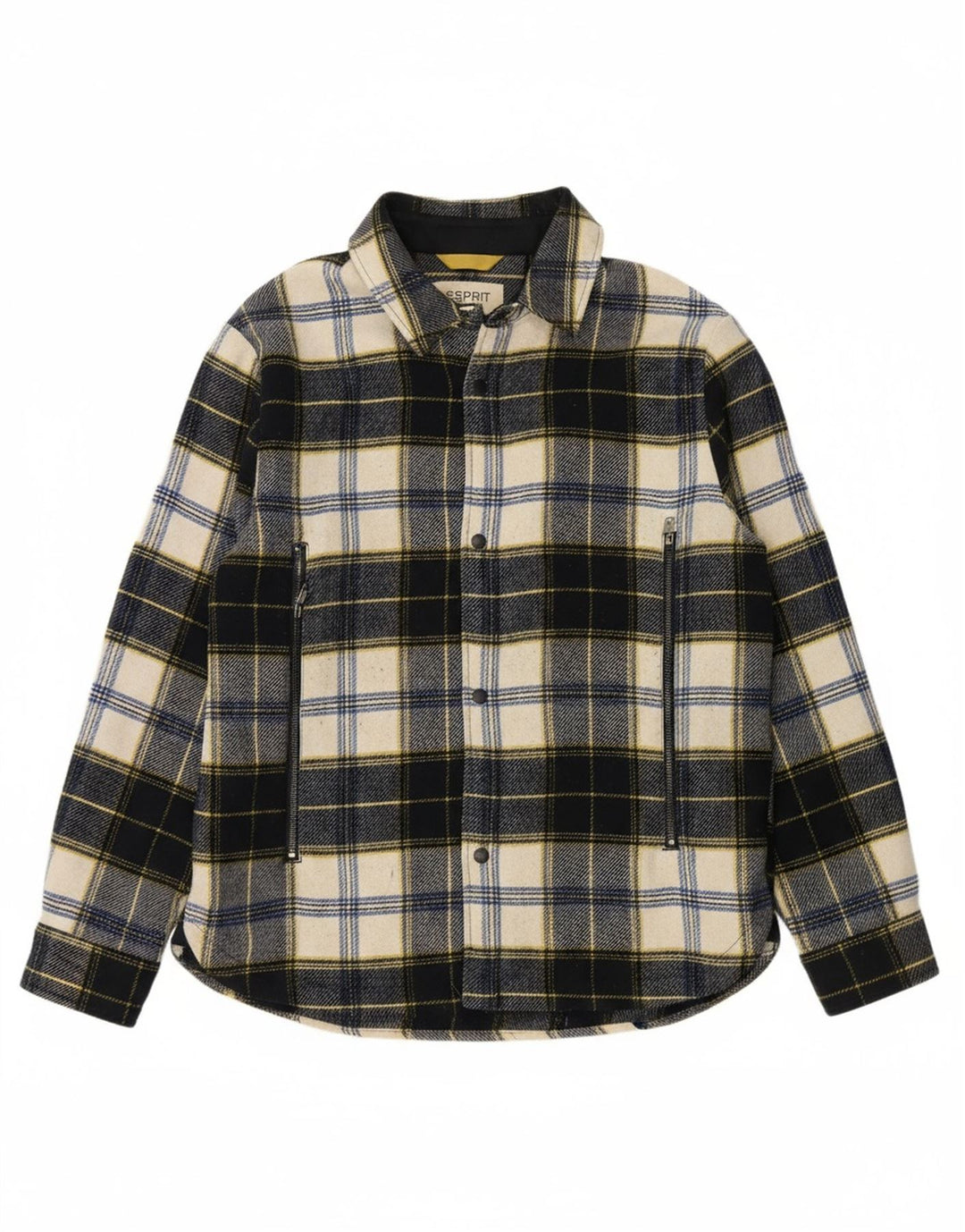 ESPRIT Mens Lumberjack Flannel Shirt XL Navy Blue Check Polyester