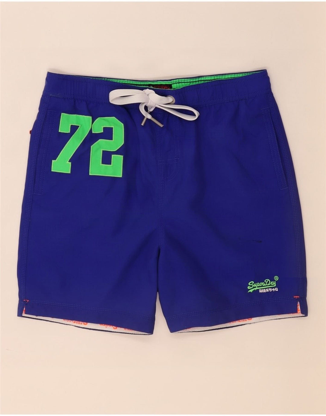 Superdry Mens Graphic Swimming Shorts Medium Blue Polyester