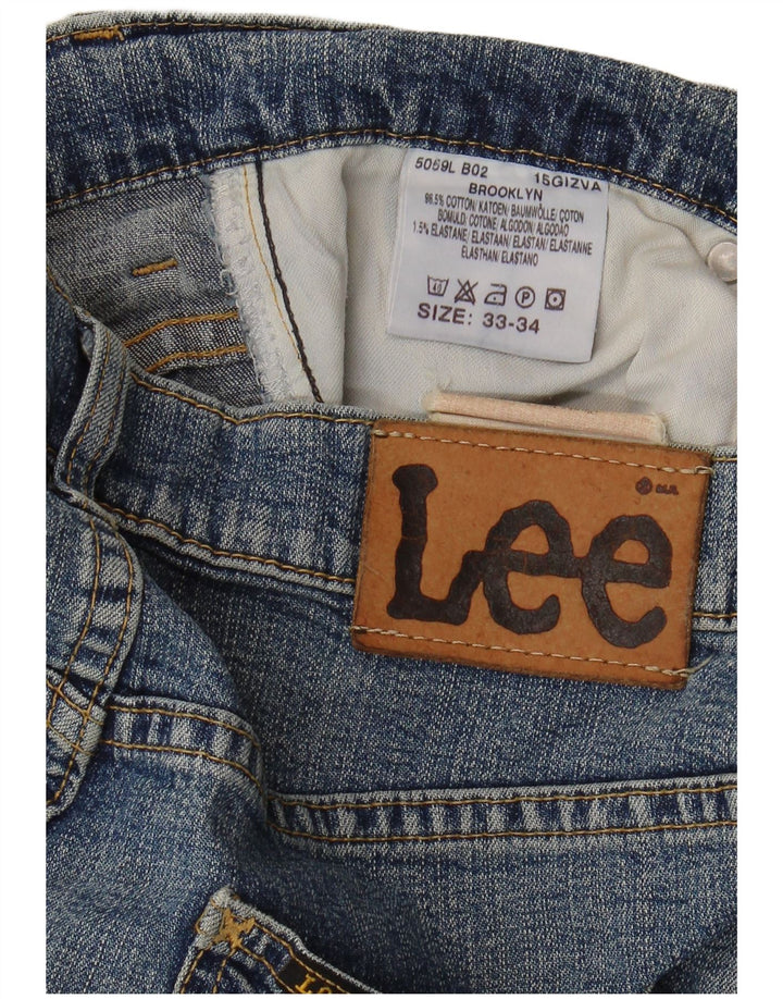 LEE Mens Brooklyn Straight Jeans W33 L27 Blue Cotton