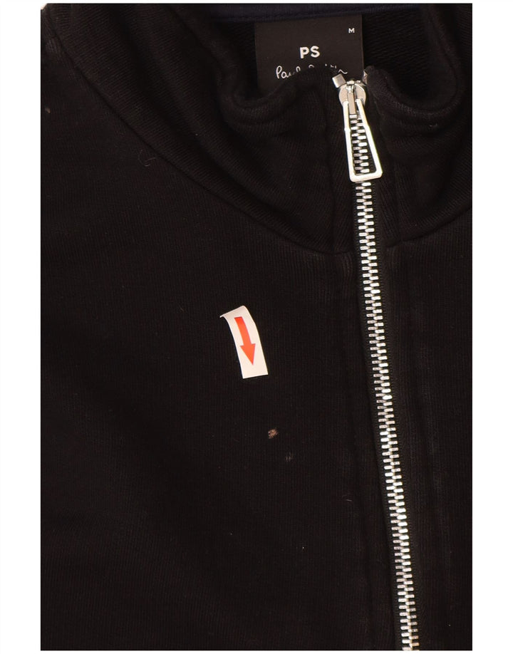Paul Smith Mens Zip Neck Sweatshirt Jumper Medium Black Cotton