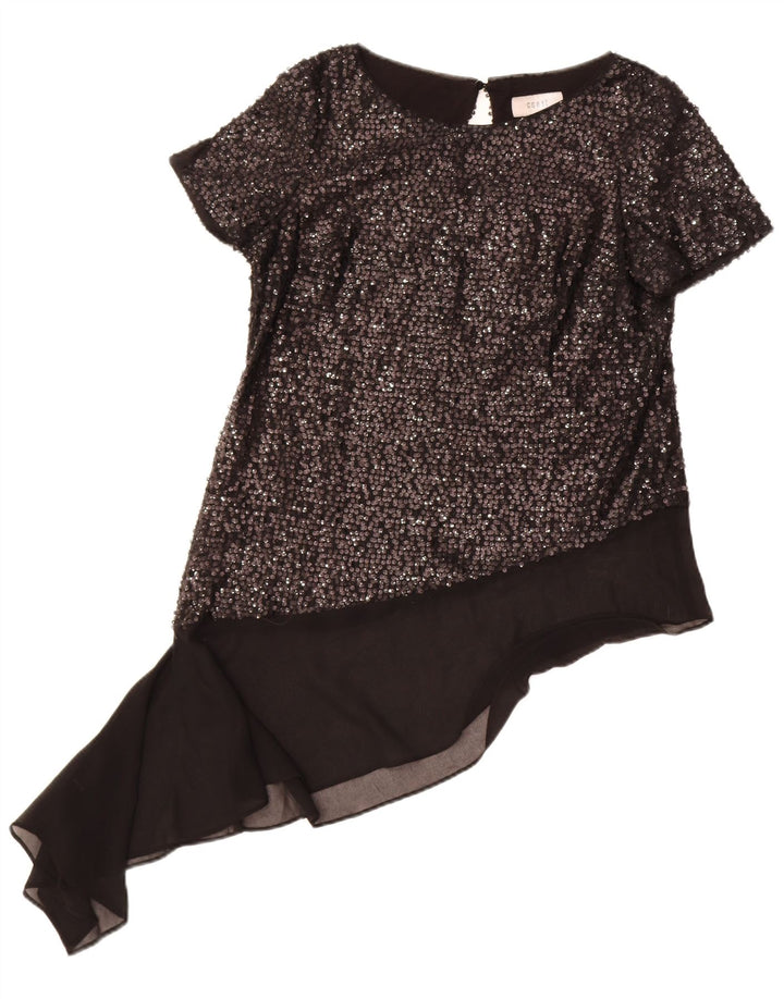 Coast Womens Asymmetric Blouse Top UK 12 Medium Black