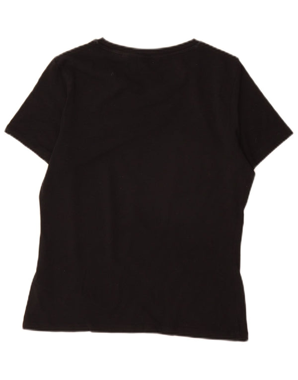 Gant Womens T-Shirt Top UK 10 Small Black Cotton